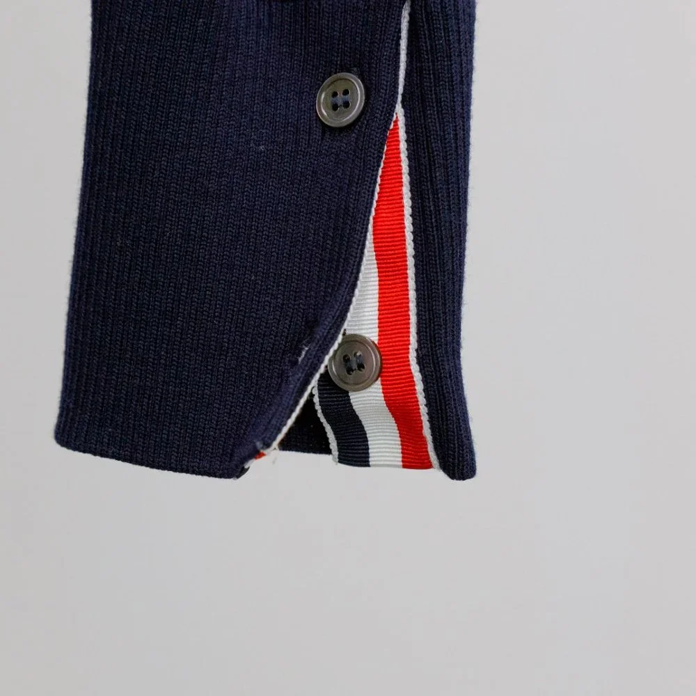 !!SOLD!! Thom Browne Navy Cardigan With Striped Sleeve - Picture 4 of 8